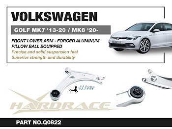 VW GOLF '12-20-/ T-ROC '17-/ AUDI A3 '12-20-/Q2 '16-/ SKODA OCTAVIA '12-21- Främre undre bärarm - FORGED ALUMINUM (Länklager) - 2 St/Sats