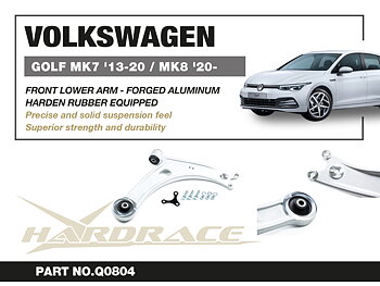 VW GOLF '12-20-/ T-ROC '17-/ AUDI A3 '12-20-/Q2 '16-/ SKODA OCTAVIA '12-21- Främre undre bärarm - FORGED ALUMINUM (Hårdare Gummi) - 2 St/Sats