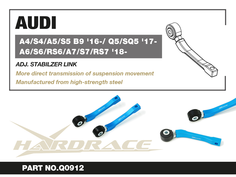 AUDI A4/S4/A5/S5 B9 '16-/ Q5/SQ5 '17-/ A6/S6/RS6/A7/S7/RS7 '18- BakreJusterbar  Stab Stag - 2 St/Sats
