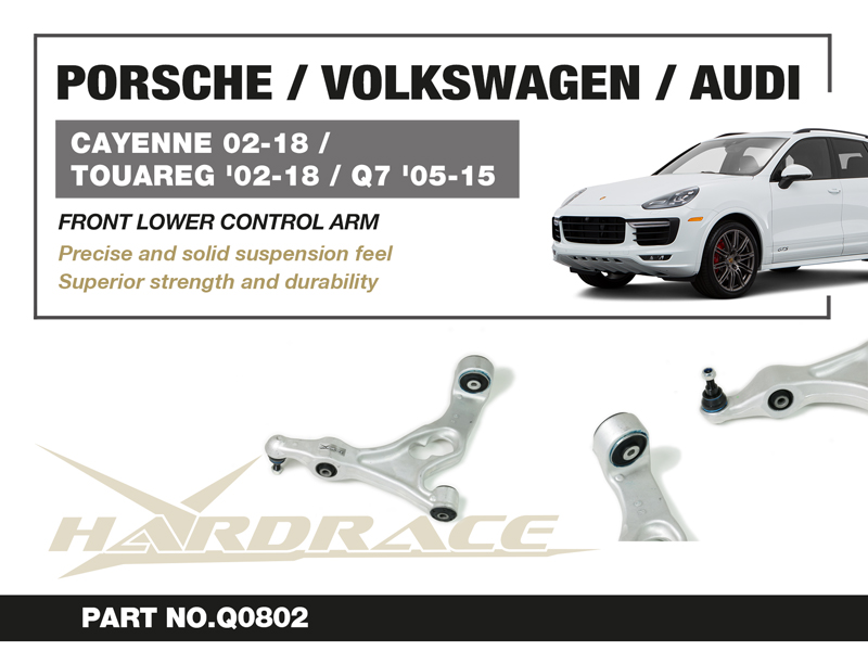 PORSCHE CAYENNE '02-18
VOLKSWAGEN TOUAREG '02-18/ AUDI Q7 '05-15
Främre undre bärarm 
(Hårdare Gummi) - 2 St/Sats
