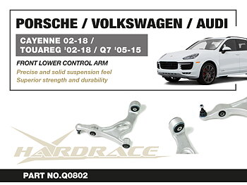 PORSCHE CAYENNE '02-18
VOLKSWAGEN TOUAREG '02-18/ AUDI Q7 '05-15
Främre undre bärarm 
(Hårdare Gummi) - 2 St/Sats
