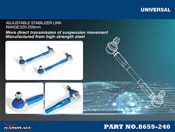 UNIVERSAL ADJ. STABILIZER LINK 2PCS/SET
RANGE:220-259MM 10MM STUD ROD END