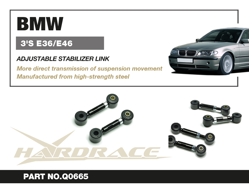 BMW 3'S E36 '91-98/ E46 '97-06
ADJUSTABLE REAR STABILIZER LINK - 2PCS/SET
RANGE:91~115mm