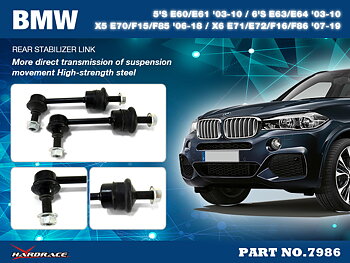 BMW 5'S E60/E61 '03-10 / 6'S E63/E64 '03-10 / 
X5 E70/F15/F85 '06-18 / X6 E71/E72/F16/F86 '07-19
Bakre Stab Stag - 2 St/Sats
