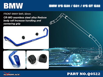 BMW 5'S G30/G31/ 6'S GT G32
FRONT SWAY BAR, 32mm - 3PCS/SET
RWD, W/O DYNAMIC DRIVE