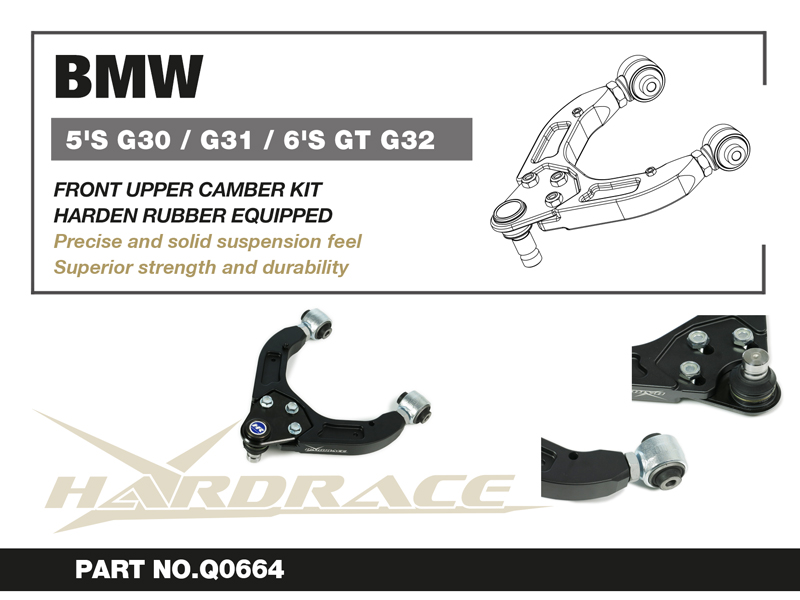 BMW 5'S G30/ 5'S TOURING G31/ 6'S GT G32
FRONT UPPER CAMBER KIT
(HARDEN RUBBER) - 2PCS/SET