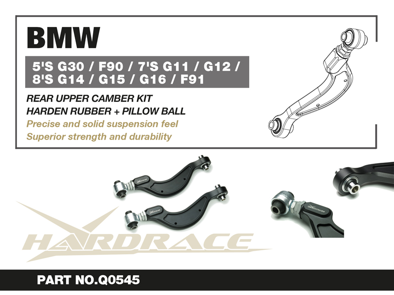 BMW 5'S G30/7'S G11/G12/ 8'S G14/G15/G16
Bakre Övre Cambersats
(Hårdare Gummi + Länklager) - 2 St/Sats