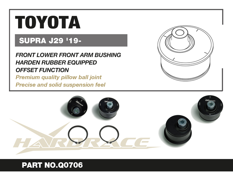 TOYOTA SUPRA J29 '19-/ BMW Z4 G29 18-
FORNT LOWER Främre ARM Bussning
(Länklager) - 2 St/Sats
OFFSET FUNCTION