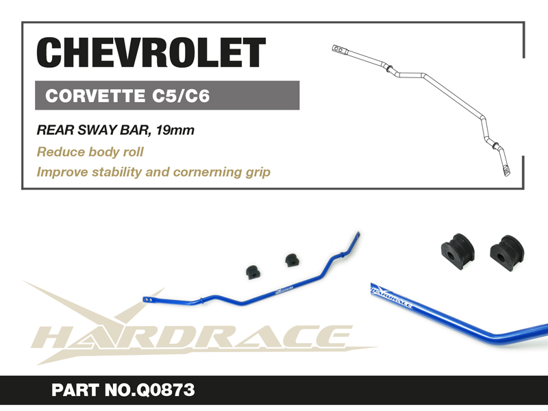 CHEVROLET CORVETTE C5 '97-04/C6 '05-13 Bakre kränghämmare, 19mm - 3 St/Sats