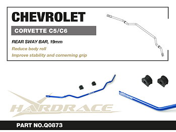 CHEVROLET CORVETTE C5 '97-04/C6 '05-13 REAR SWAY BAR, 19mm - 3PCS/SET
