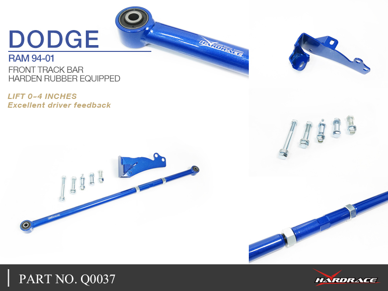 DODGE RAM 94-01
FRONT TRACK BAR - LIFT 0~4 INCHES 
(HARDEN RUBBER) - 2PCS/SET