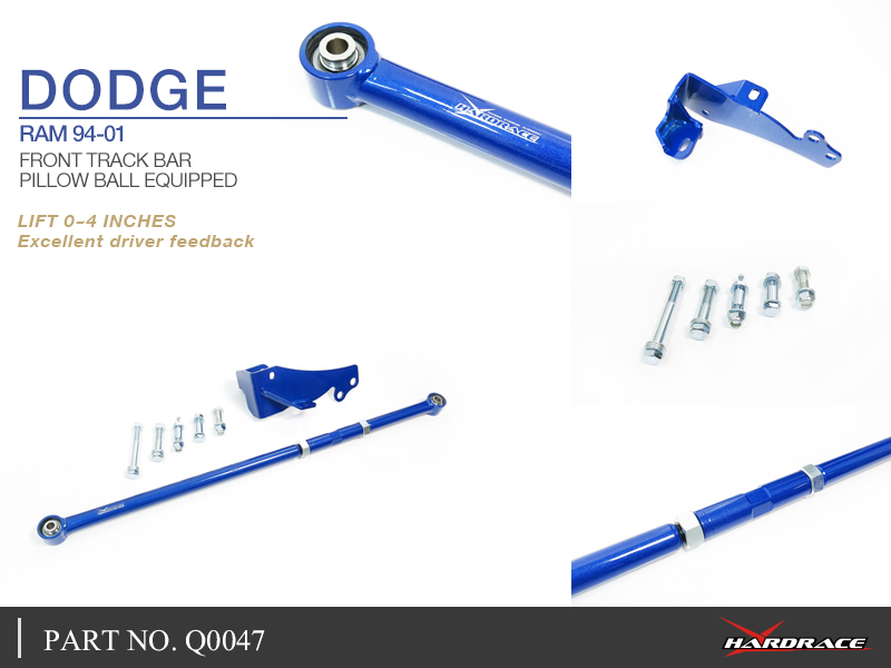 DODGE RAM 94-01
FRONT TRACK BAR - LIFT 0~4 INCHES  
(PILLOW BALL) - 2PCS/SET