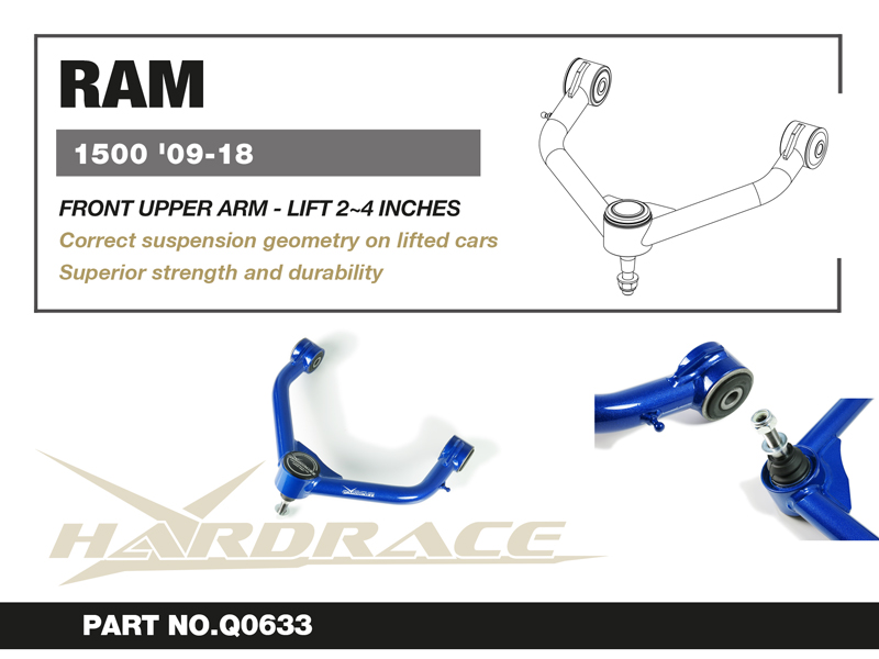 RAM 1500 '09-18
FRONT UPPER ARM - LIFT 2~4 INCHES
(HARDEN RUBBER) - 2PCS/SET