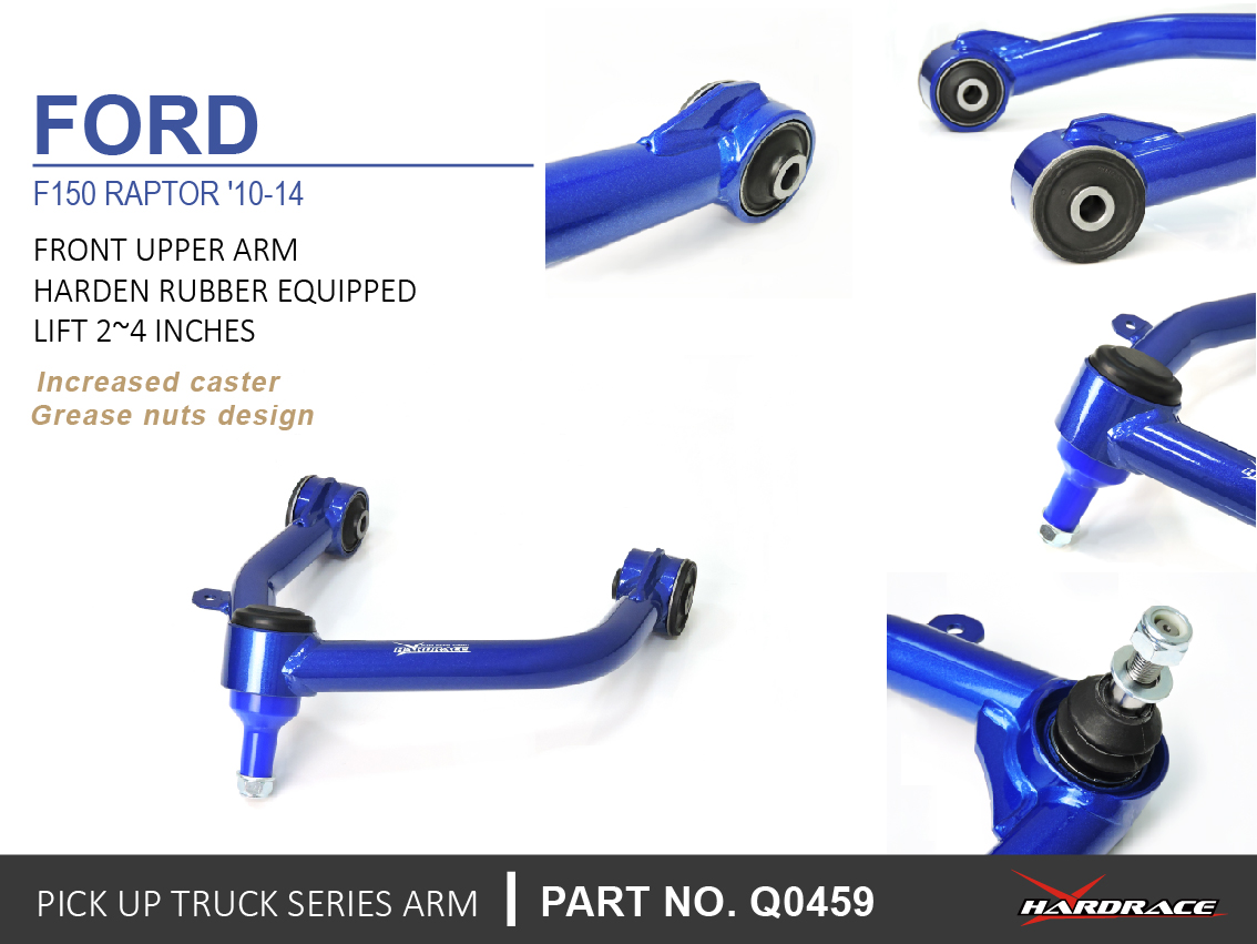 FORD F150 RAPTOR '10-14
Främre Övre Bärarm- LIFT 2-4 INCHES
(HårdareED Gummi) - 2 St/Sats