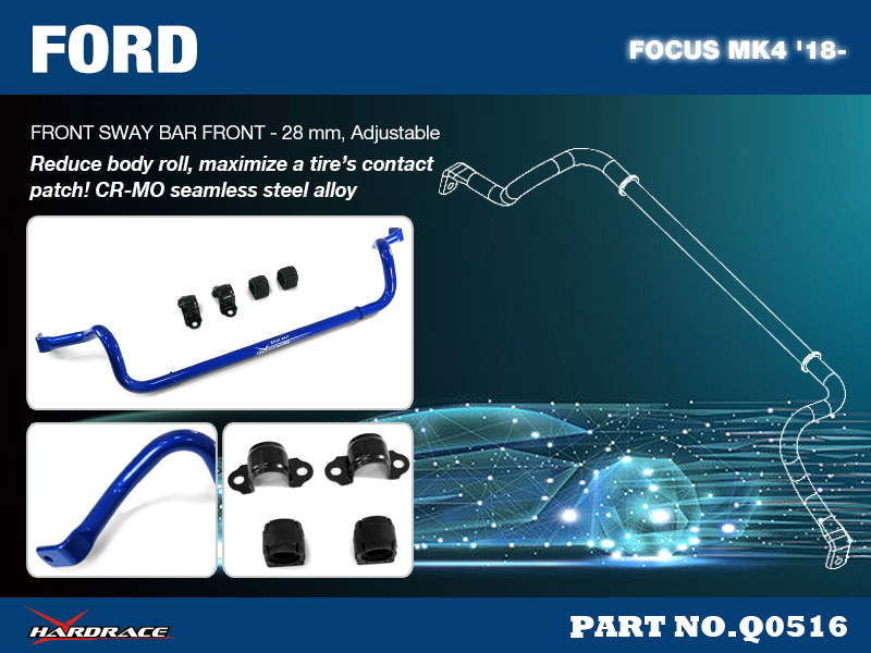 FORD FOCUS MK4 '18-
FRONT SWAY BAR, 28MM -5PCS/SET