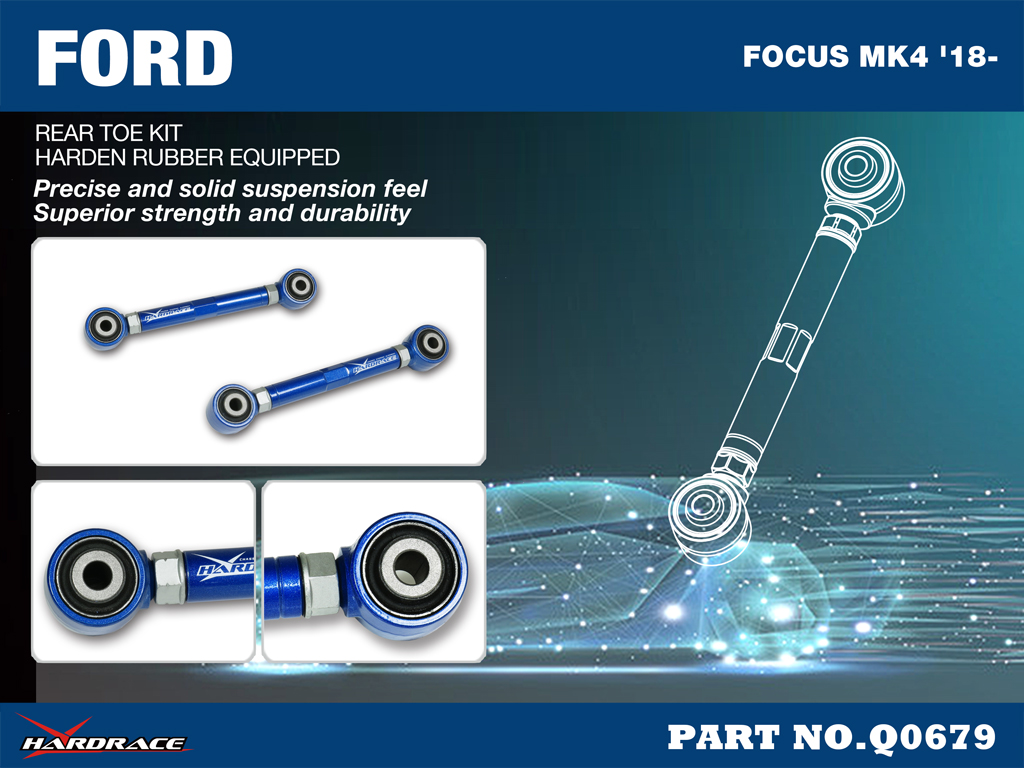FORD FOCUS '19 MK4 W/MULTI-LINK Bakre SUSPENSION
Bakre TOE KIT 
(Hårdare Gummi) - 2 St/Sats