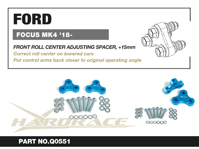 FORD FOCUS '19- MK4 
GEOMETRY CORRECTION SPACER
+15mm - 2PCS/SET