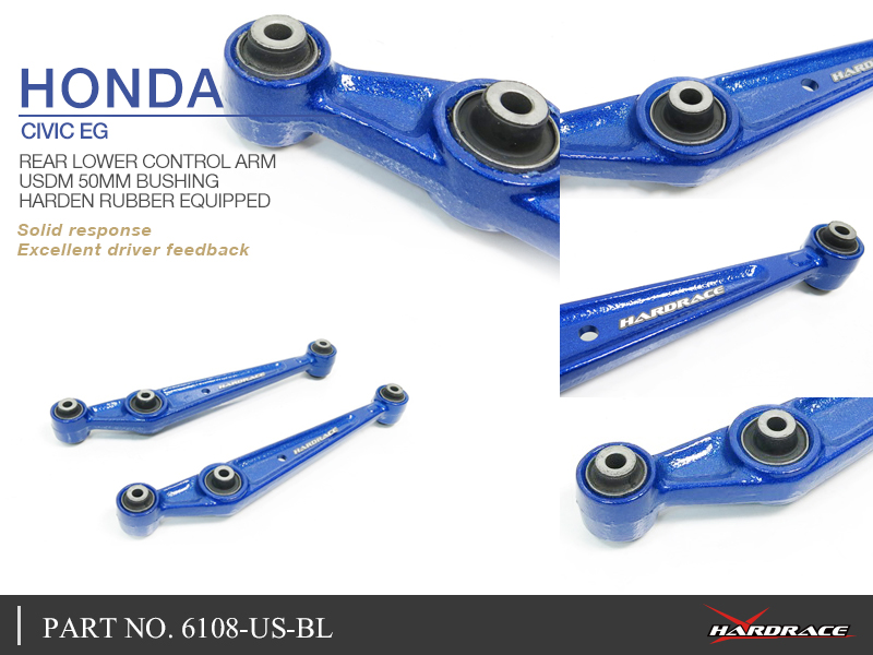 HONDA CIVIC EG REAR LOWER CONTROL ARM-USDM 50MM
(HARDEN RUBBER-OE STYLE ARM) 2PCS/SET