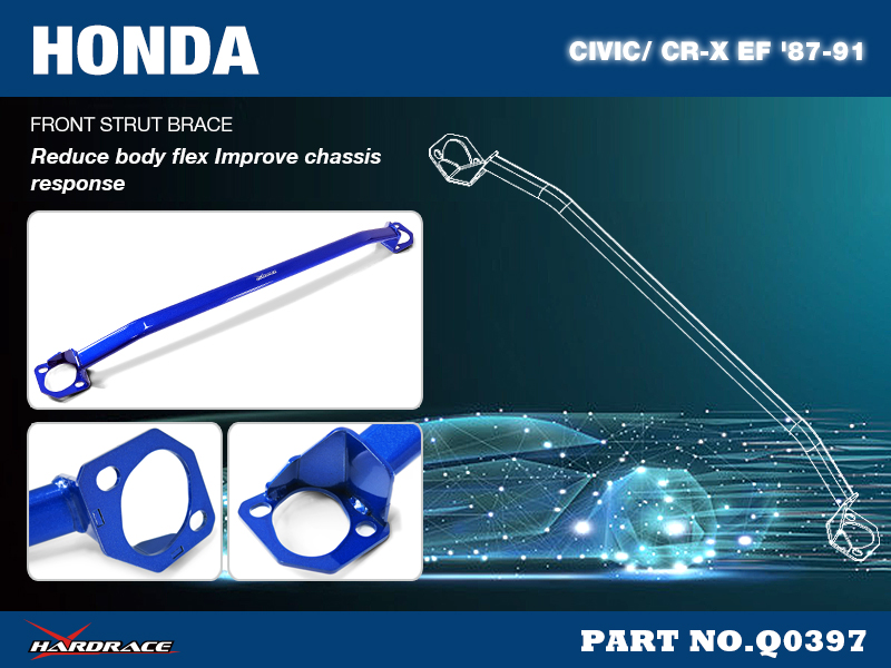 HONDA CIVIC/CR-X EF '87-91
FRONT STRUT BRACE - 1PCS/SET