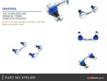 UNIVERSALJusterbar  Stab Stag 2 St/Sats
RANGE:90-110MM 12MM STUD ROD END