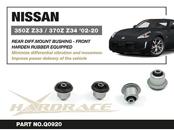 NISSAN Z '02-20/ INFINITI G '01-15/ M '05-10/ Q45 '02-06/ 
FX & QX70 '02-17
Bakre DIFF. Fäste Bussning - Främre
(Hårdare Gummi) - 2 St/Sats