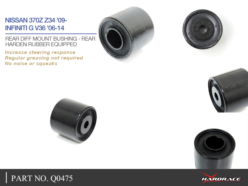 NISSAN 370Z Z34 '09-/ INFINITI G V36 '06-14
REAR DIFF MOUNT BUSHING - REAR
(HARDEN RUBBER) 1PCS/SET