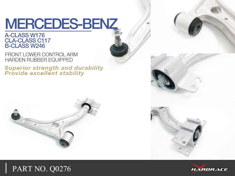 M.BENZ A-CLASS W176/CLA-CLASS C117/B-CLASS W246 
FRONT LOWER CONTROL ARM
(HARDEN RUBBER) - 2PCS/SET