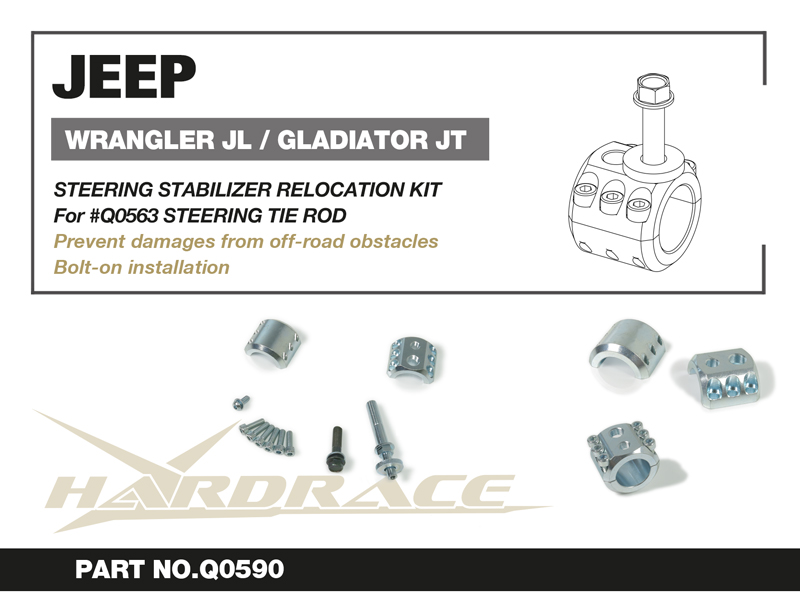 JEEP WRANGLER JL '18-/ GLADIATOR '19-
STEERING STABILIZER RELOCATION KIT
2PCS/SET
