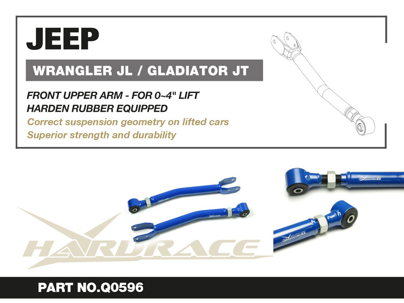 JEEP WRANGLER JL/GLADIATOR JT
FRONT UPPER ADJUSTABLE ARM, LIFT 0~4 INCHES V2
(HARDEN RUBBER) - 2PCS/SET