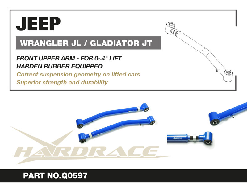 JEEP WRANGLER JL/GLADIATOR JT
FRONT LOWER ADJUSTABLE ARM,LIFT 0~4 INCHES V2 
(HARDEN RUBBER) - 2PCS/SET