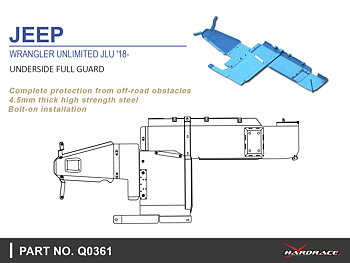 JEEP WRANGLER UNLIMITED JLU '18- 3.6L 
Komplett SKID PLATE - 6 St/Sats