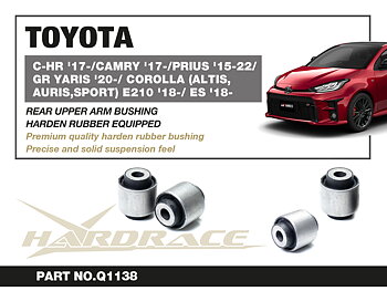 TOYOTA C-HR '17-/ CAMRY '17-/ PRIUS '15-22/ GRYARIS '20-/ COROLLA (ALTIS,AURIS,SPORT) E210 '18-/ AVALON '19-/ LEXUS ES '18- Bakre Övre Bärarm Bussning KIT (Hårdare Gummi) - 2 St/Sats