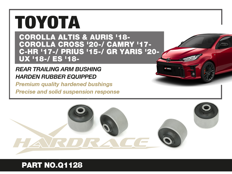 TOYOTA COROLLA (ALTIS & AURIS) '18-/ COROLLA CROSS '20-/ C-HR '17-/ PRIUS '15-/CAMRY '17-/ GR YARIS '20-/ LEXUS UX '18-/ ES '18- Bakre Länkarm Bussning KIT (Hårdare Gummi) - 2 St/Sats
