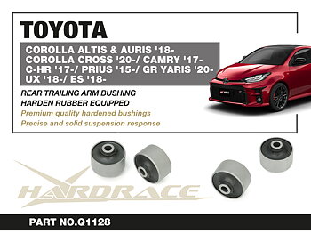 TOYOTA COROLLA (ALTIS & AURIS) '18-/ COROLLA CROSS '20-/ C-HR '17-/ PRIUS '15-/CAMRY '17-/ GR YARIS '20-/ LEXUS UX '18-/ ES '18- Bakre Länkarm Bussning KIT (Hårdare Gummi) - 2 St/Sats