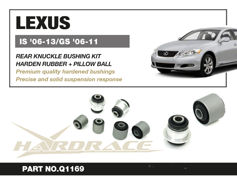 LEXUS IS '06-13/GS '06-11 REAR KNUCKLE BUSHING KIT (PILLOW BALL+HARDEN RUBBER) - 6PCS/SET
