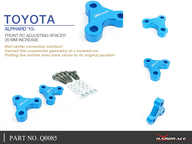TOYOTA ALPHARD '08-/ PREVIA '06-19/ RAV4 '05-18/
HARRIER '13-20/ LEXUS NX '14-
 GEOMETRY CORRECTION SPACER - 2 St/Sats 
20 MM INCREASE