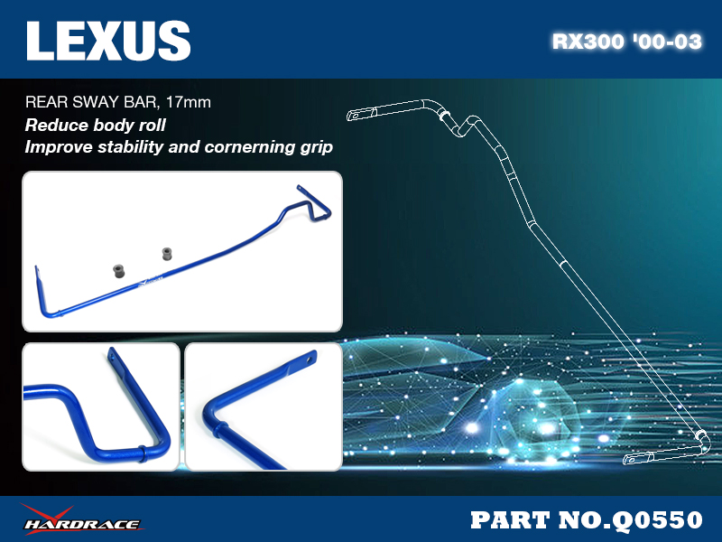 LEXUS RX '00-03
REAR SWAY BAR, 17mm - 3PCS/SET