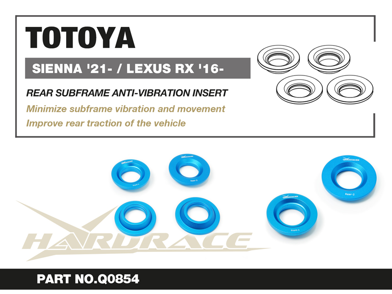LEXUS RX '16-/TOYOTA SIENNA '21-
Bakre SUBFRAME ANTI-VIBRATION INSERT - 4 St/Sats