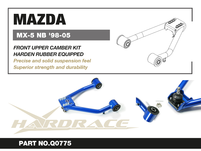 MAZDA MIATA NB'98-05
Främre Övre CAMBER ARM
(Hårdare Gummi) 2PCS/ET