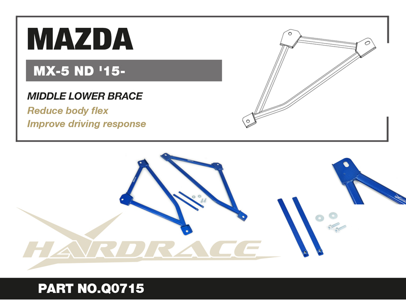 MAZDA MIATA/MX-5 ND '15-
MIDDLE LOWER BRACE - 2PCS/SET