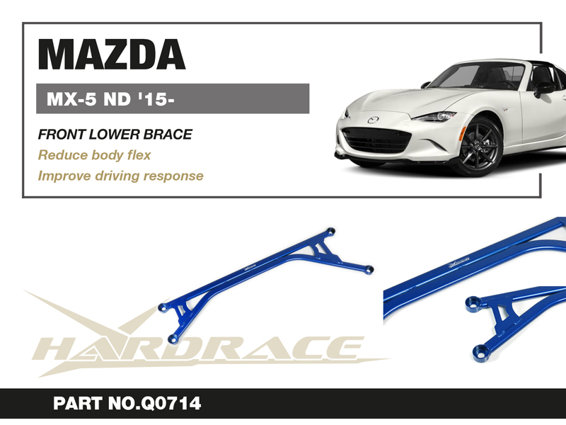 MAZDA MIATA/MX-5 ND '15-
FRONT LOWER BRACE - 1PCS/SET
FOR MT ONLY