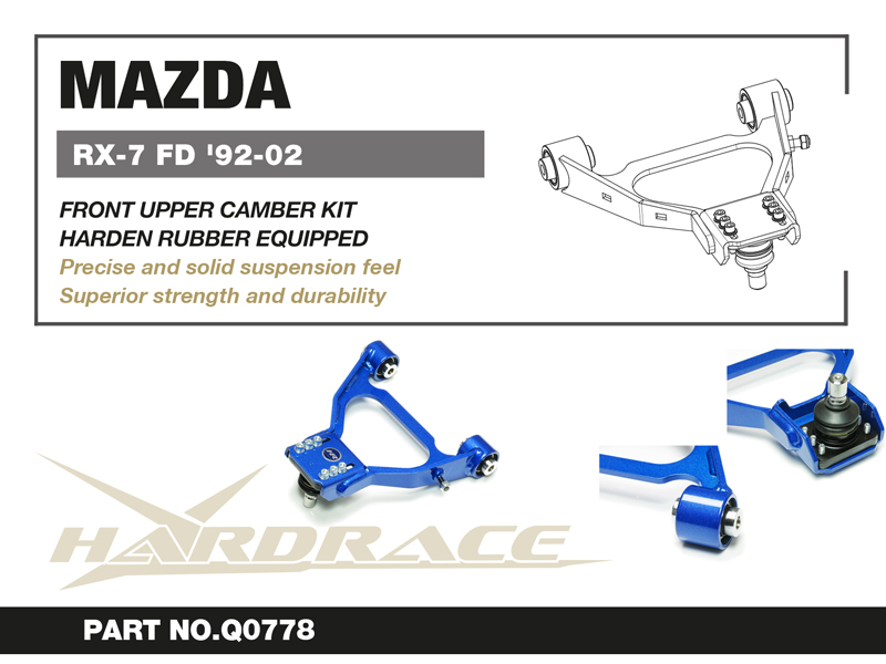 MAZDA RX-7'91-02 FD 
ADJ.FRONT UPPER CAMBER KIT V2.
(PILLOW BALL) - 2PCS/SET