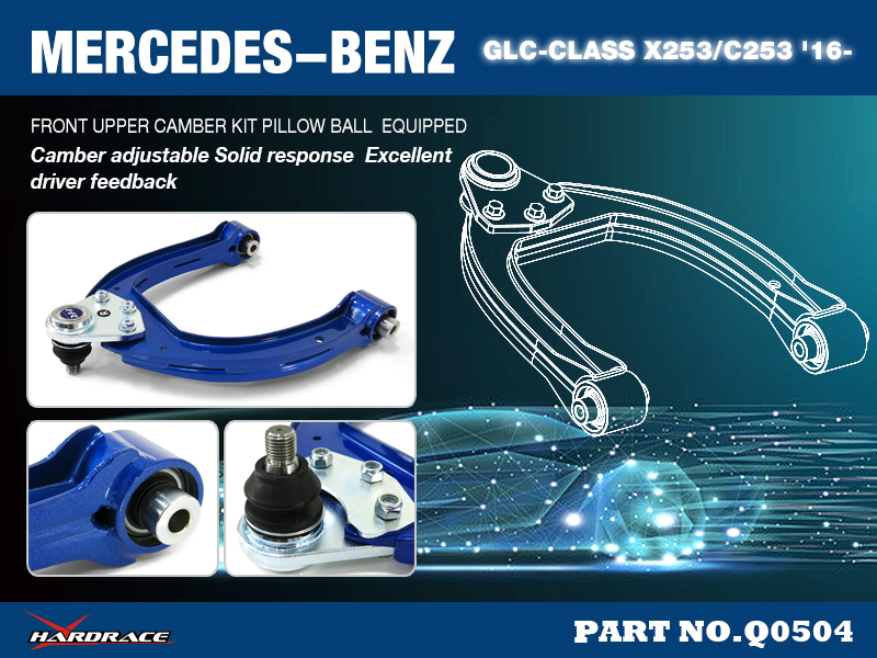 M.BENZ GLC-CLASS X253 / C-CLASS W205/ E-CLASS W213 
FRONT UPPER CAMBER KIT V2. 
(PILLOW BALL) - 2PCS/SET