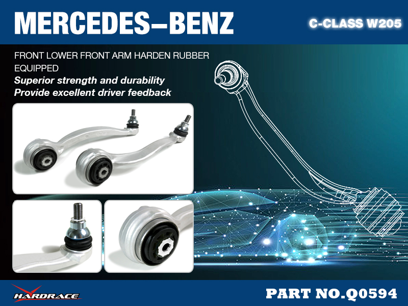 MERCEDES-BENZ C-CLASS W205/ E-CLASS W213 RWD
FRONT LOWER FRONT ARM
(HARDEN RUBBER) - 2PCS/SET