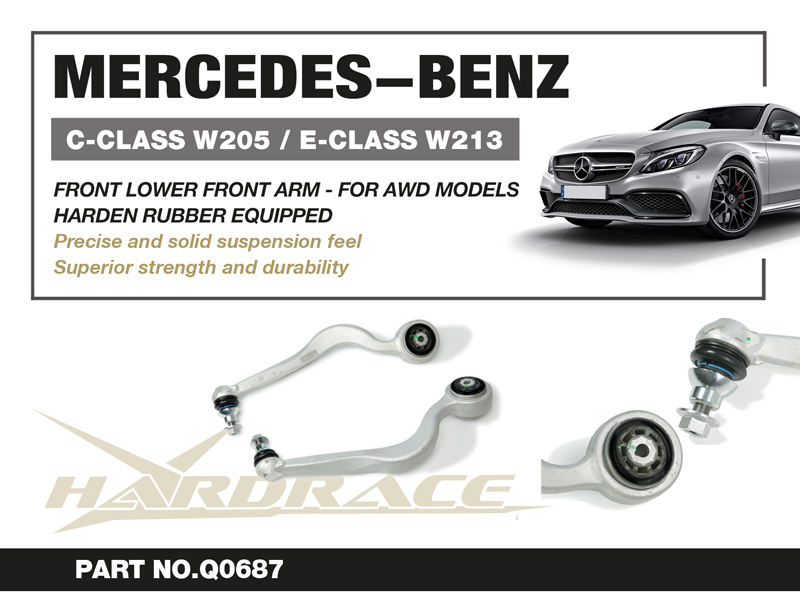 MERCEDES-BENZ C-CLASS W205/ E-CLASS W213 AWD
FRONT LOWER FRONT ARM
(HARDEN RUBBER) - 2PCS/SET