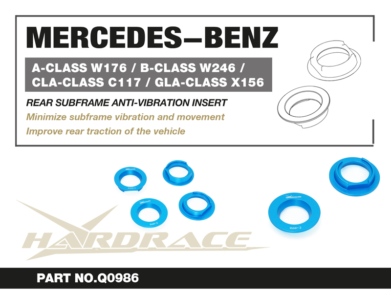 M-BENZ A '13-19/B '11-19/CLA '13-19/GLA'13-19 Bakre SUBFRAME ANTI-VIBRATION INSERT - 4 St/Sats FOR FWD USE