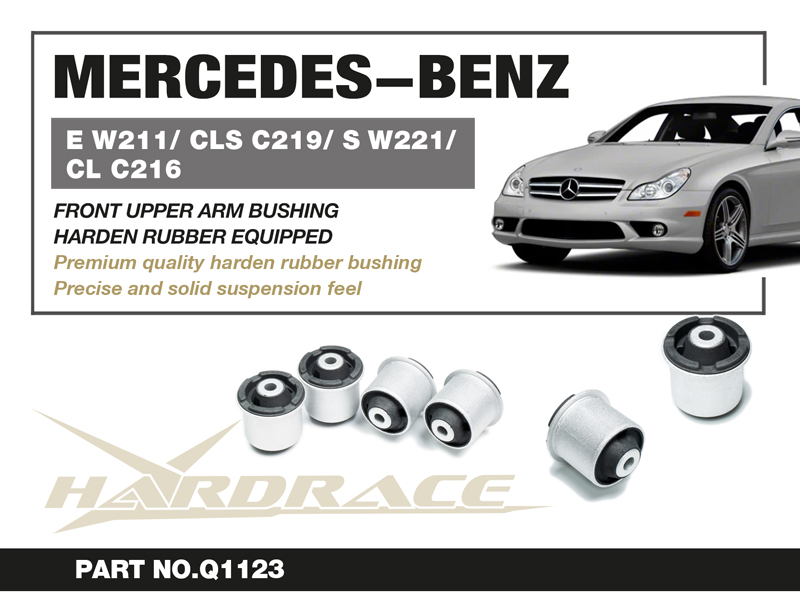 M-BENZ E W211/ CLS C219/ S W221/ CL C216 Främre Övre Bärarm Bussning (Hårdare Gummi) - 4 St/Sats