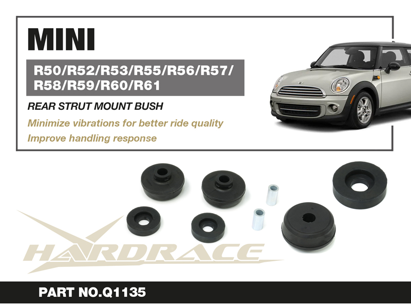 MINI R50/R52/R53/R55/R56/R57/R58/R59/R60/R61 Bakre Fjaerben Fäste Bussning - 6 St/Sats