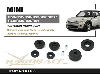 MINI R50/R52/R53/R55/R56/R57/R58/R59/R60/R61 Bakre Fjäderben Fäste Bussning - 6 St/Sats