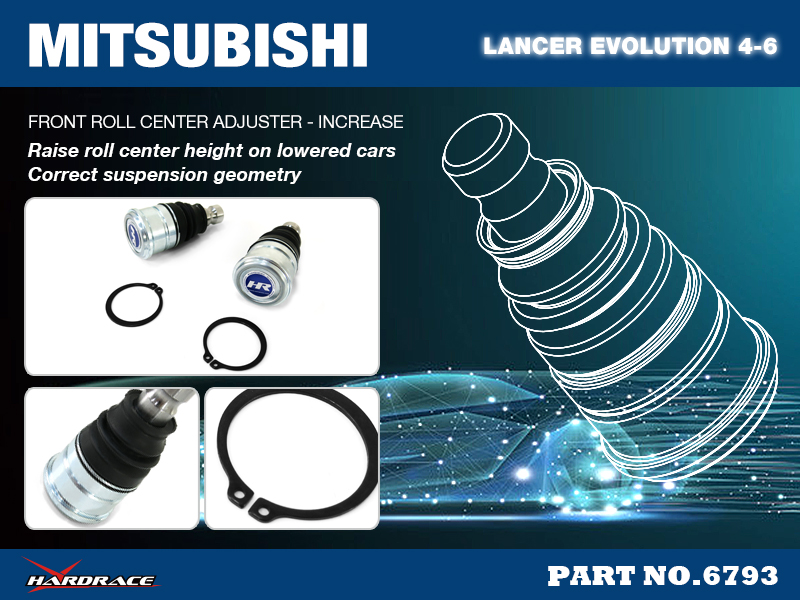 MITSUBISHI LANCER EVOLUTION 4-6
FRONT ROLL CENTER ADJUSTER
INCREASE 15MM - 2PCS/SET